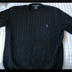 Black Polo cable knit sweater